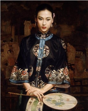 チェン・イーフェイ Painting - 待っている中国人のチェン・イーフェイ